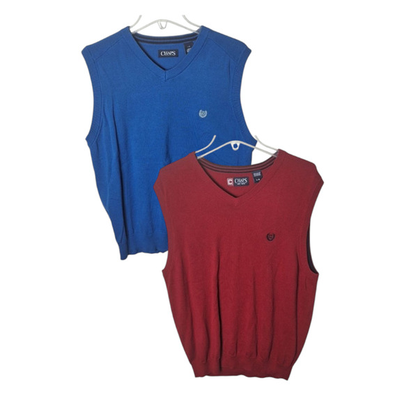 Chaps Men's Large Knit Pullover Sweater Vests (Bundle of two) - Picture 1 of 10